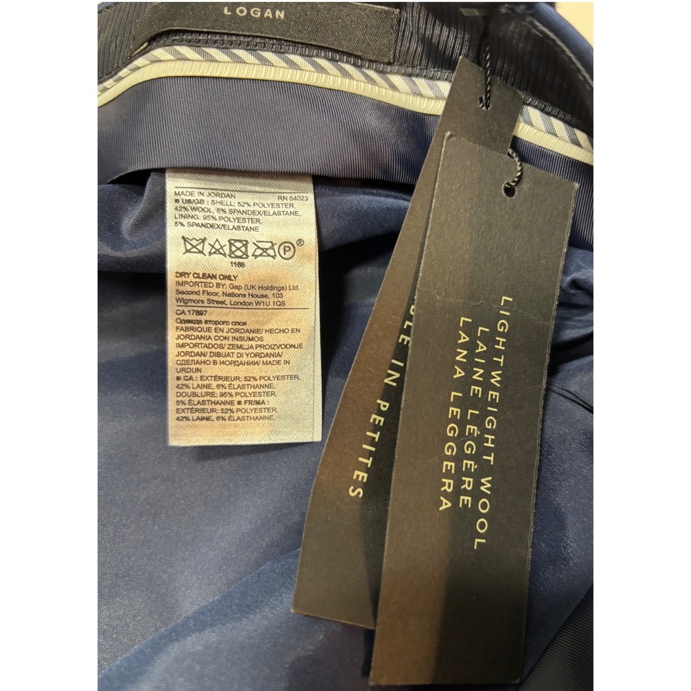 Banana Republic Womens Pants Size 14 Long 14L Logan Navy Floral Wool Trouser NWT - Picture 3 of 10